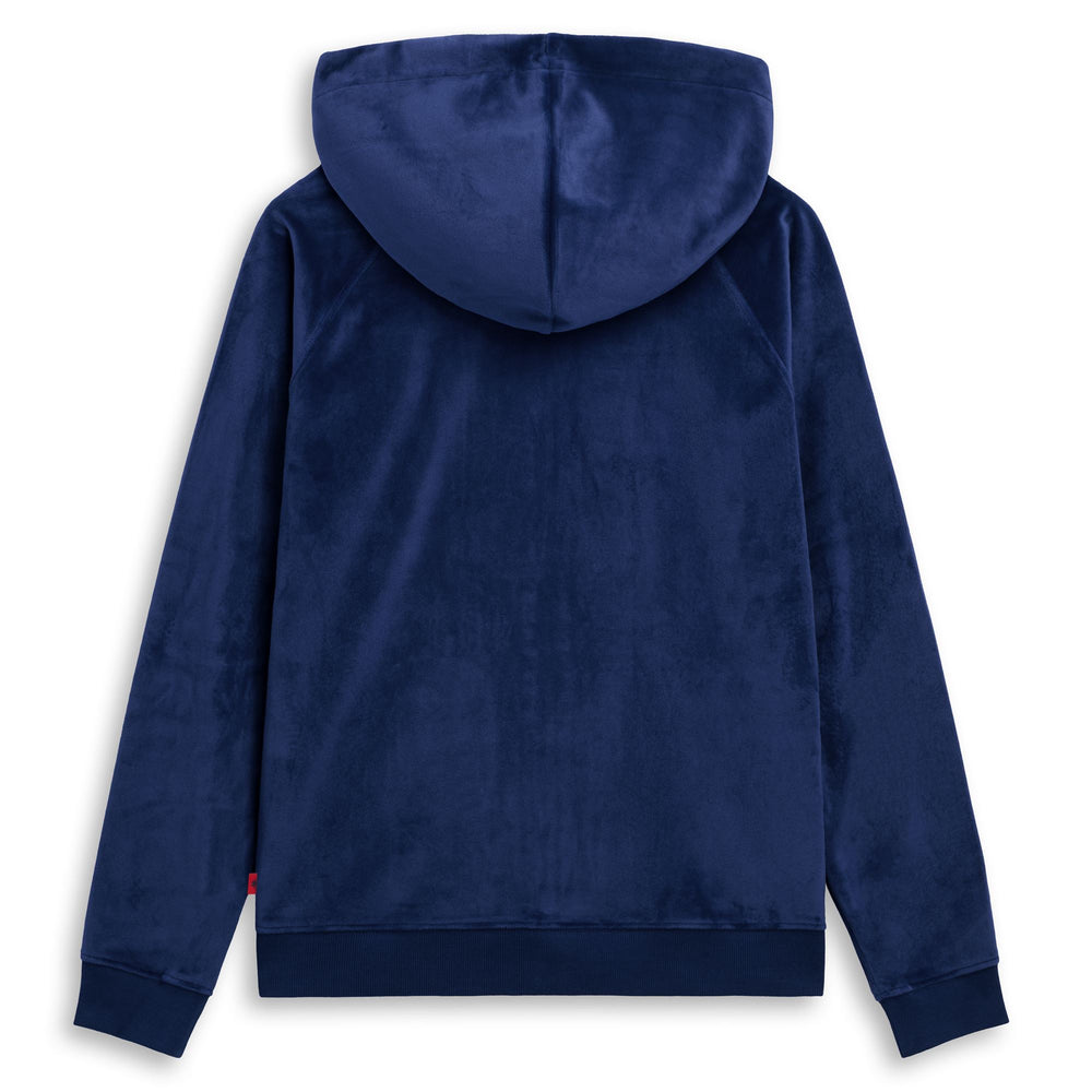 Blue Iris Women's Hooded Fleece Jacket with Satin Details 02
