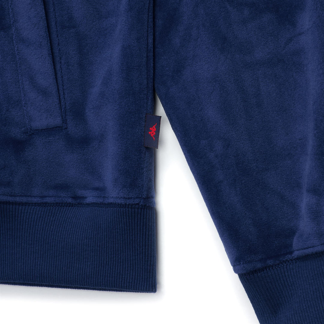 Blue Women's Slim Fit Classic Hooded Sweater in Velvet main