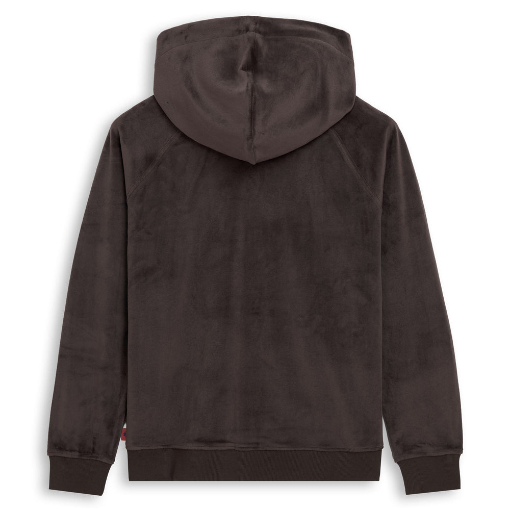 Brown Women's Slim Fit Fleece Hoodie in Velvet Fabric 02
