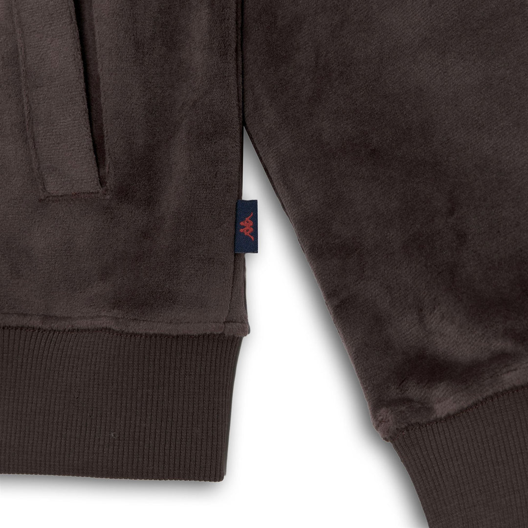 Felpa con cappuccio da donna marrone, vestibilità slim, in tessuto vellutato. main
