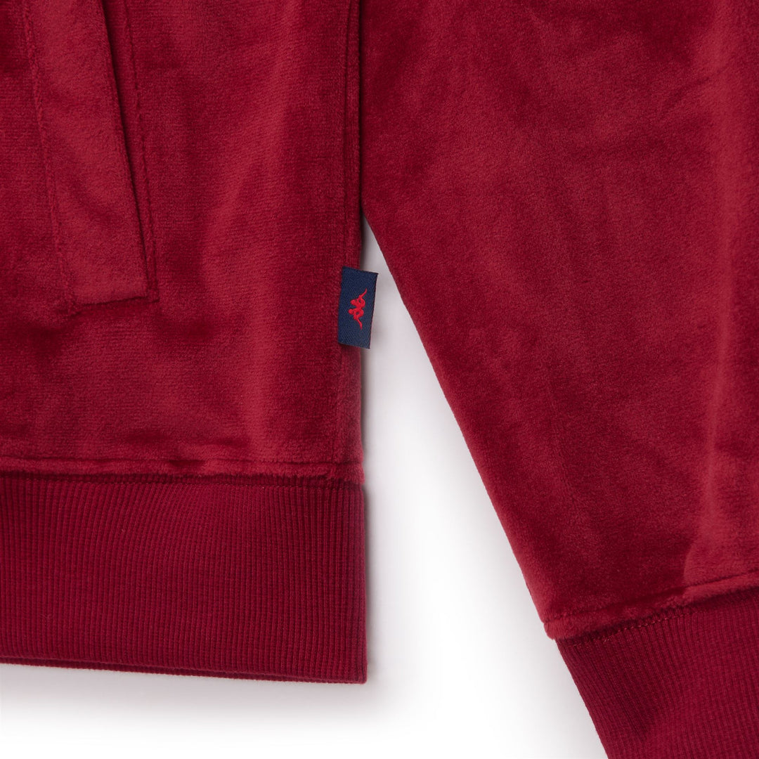 Giacca in pile con cappuccio e chiusura a zip rossa da donna main