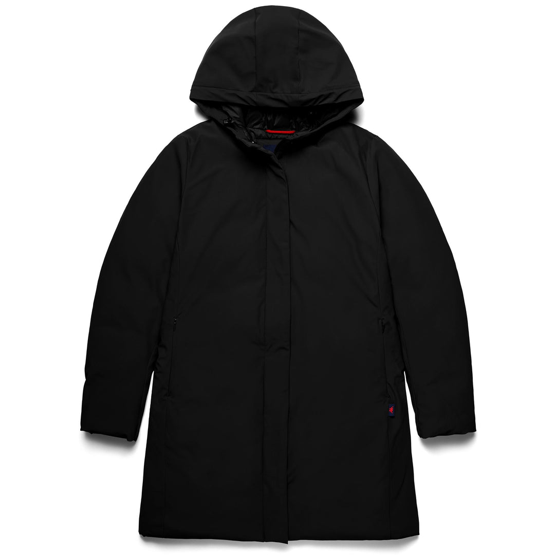 Black Women's Long Classic Jacket with Light Padding 01