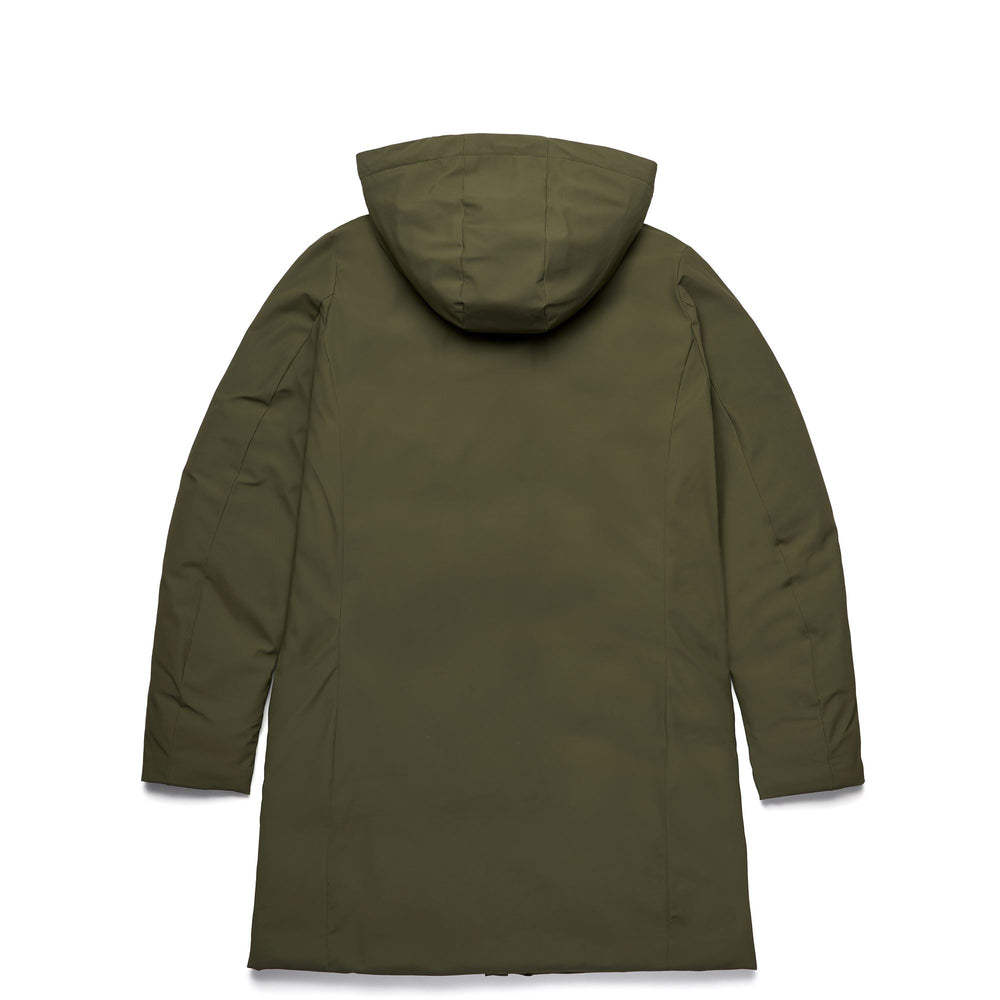 Military Green Women's Long Classic Jacket with Light Padding 02