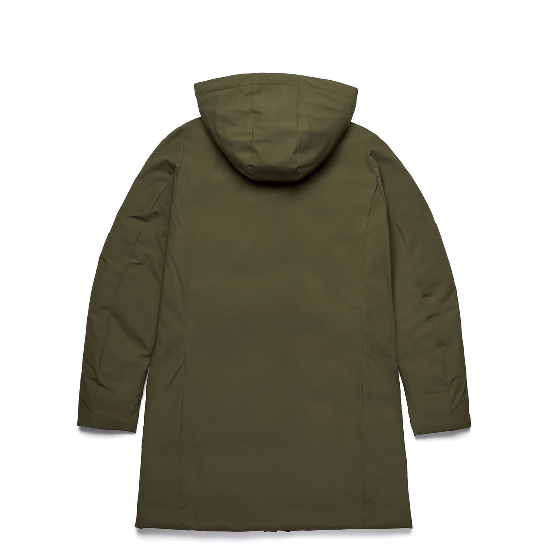 Chaqueta clásica larga para mujer, color verde militar, con acolchado ligero main