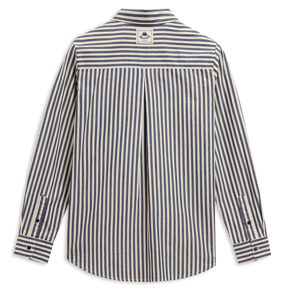 Camicia casual a righe in cotone blu da donna vestibilità regolare 02