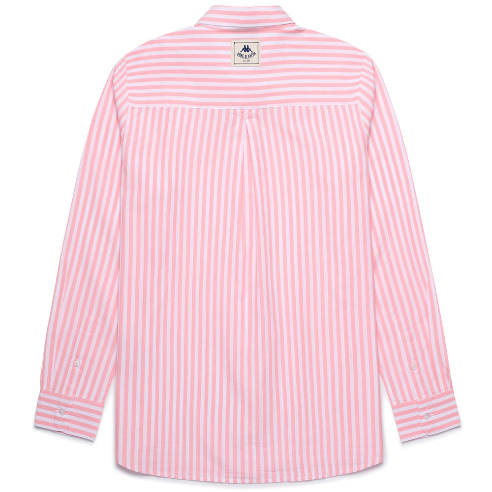 Pink Grey Women's Classic Casual Shirt in Striped Poplin 02