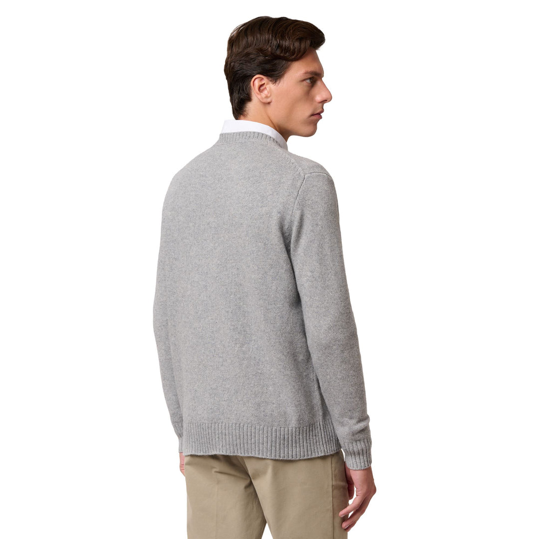 Grey Men's Knitwear Pullover with Diamond Pattern main