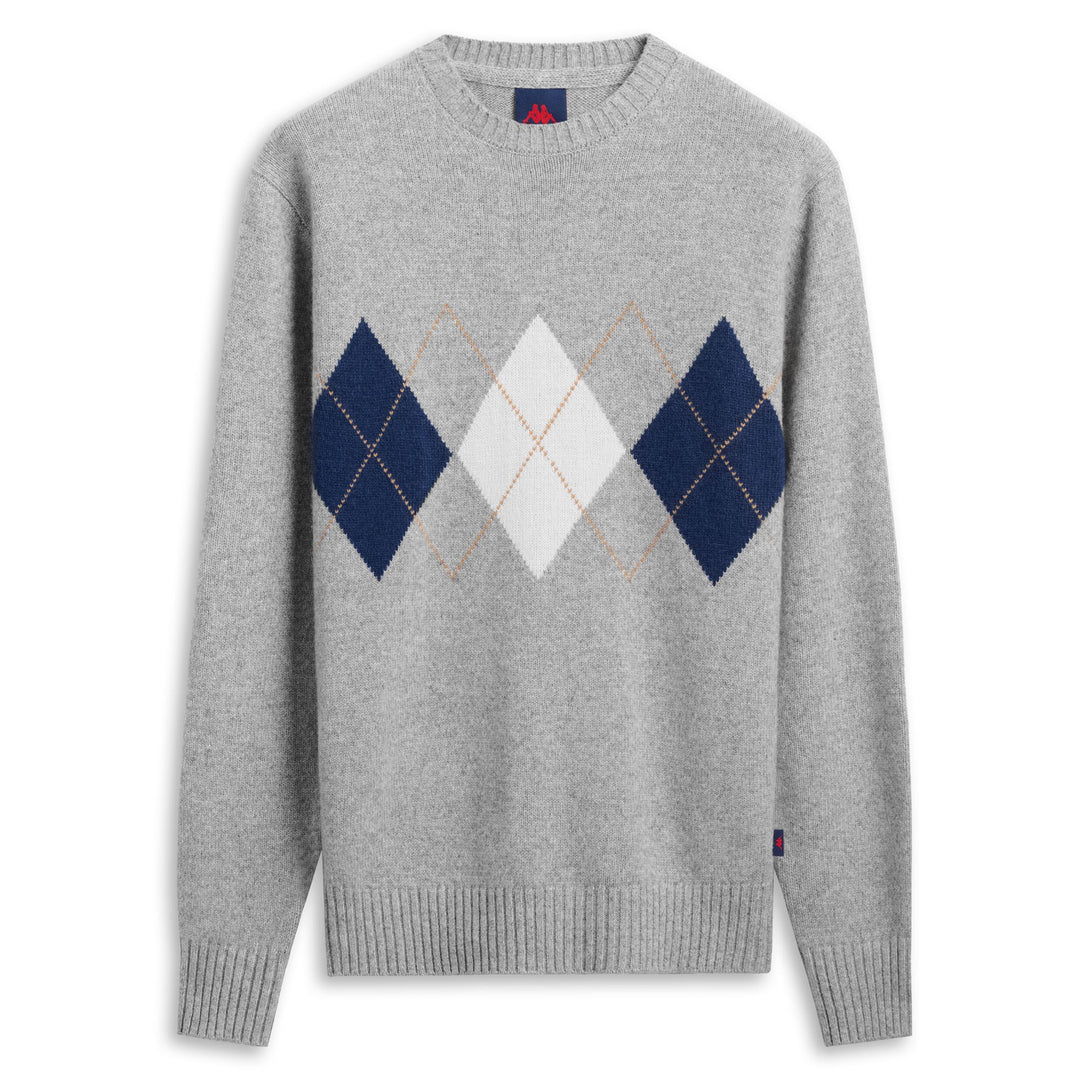 Grey Men's Knitwear Pullover with Diamond Pattern main
