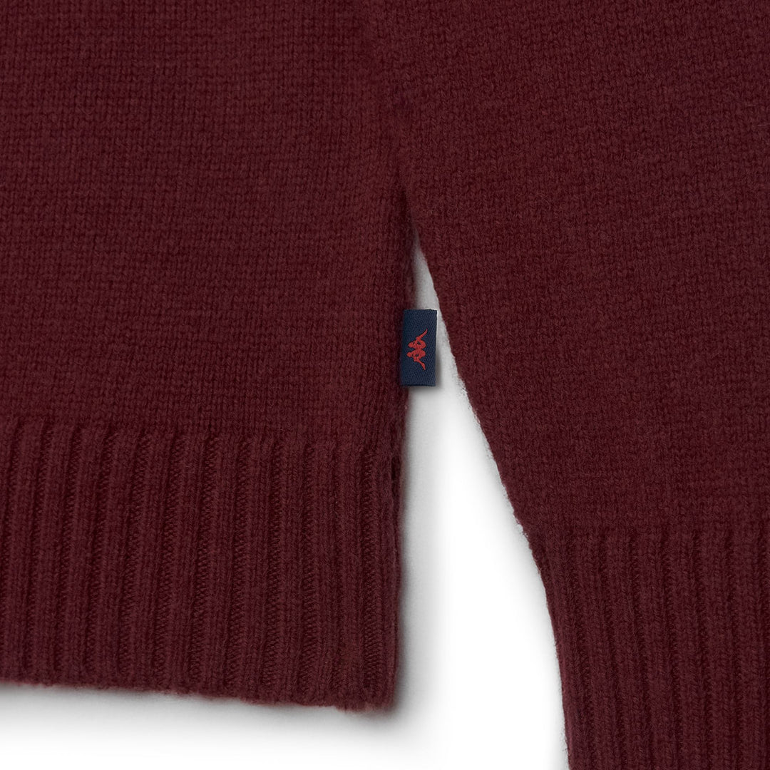 Maglione da uomo rosso in lana a vestibilità regolare con motivo intarsiato main
