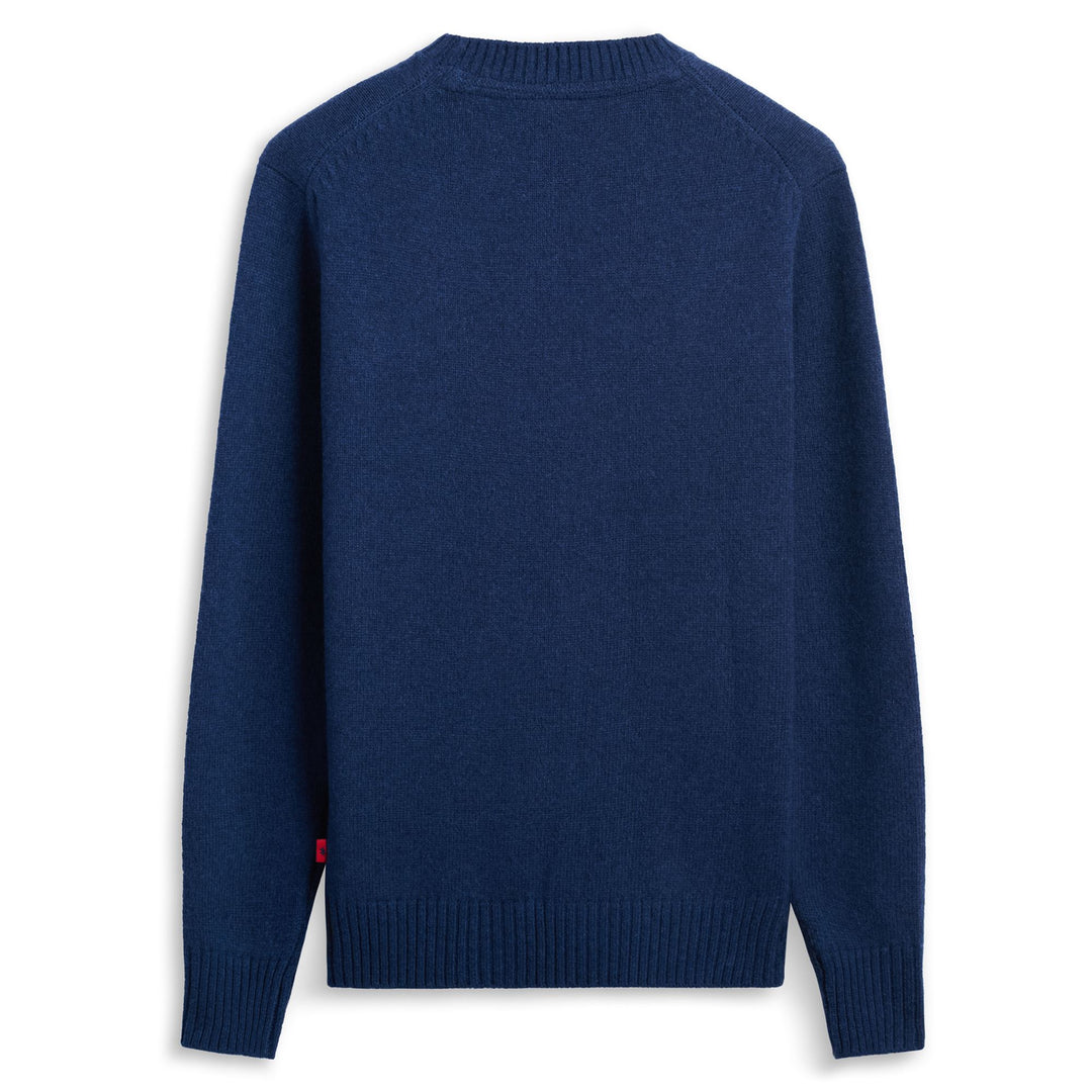 Maglione da uomo in maglia di lana grigio-blu con motivo a rombi main