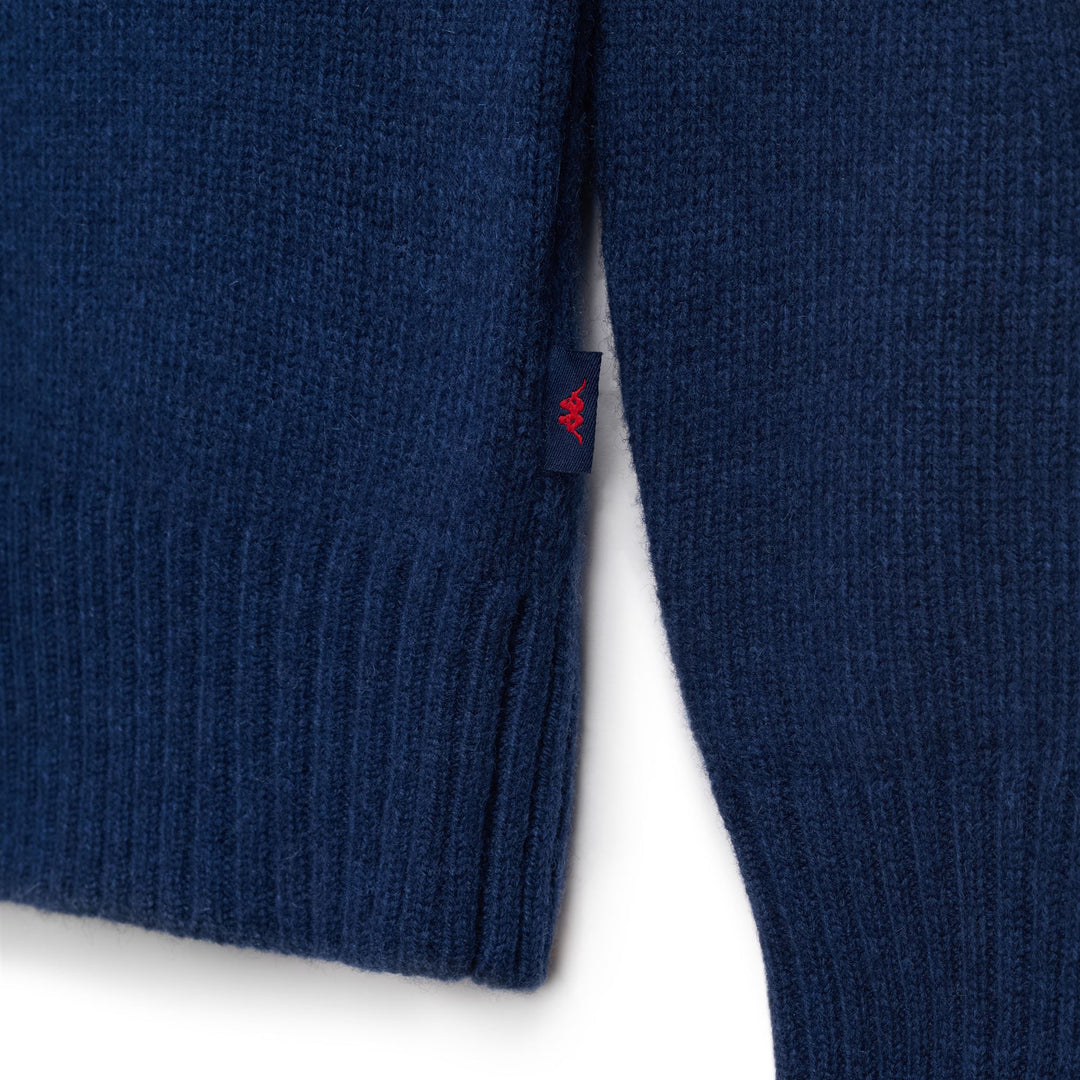 Maglione da uomo in maglia di lana grigio-blu con motivo a rombi main