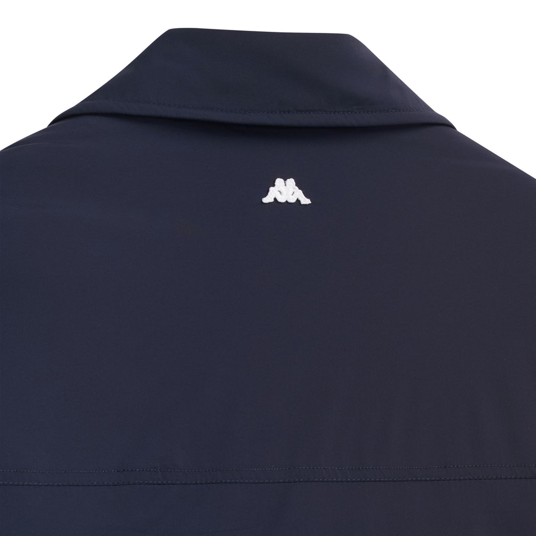 Camisa de hombre azul marino con tejido acolchado y cierre a presión main