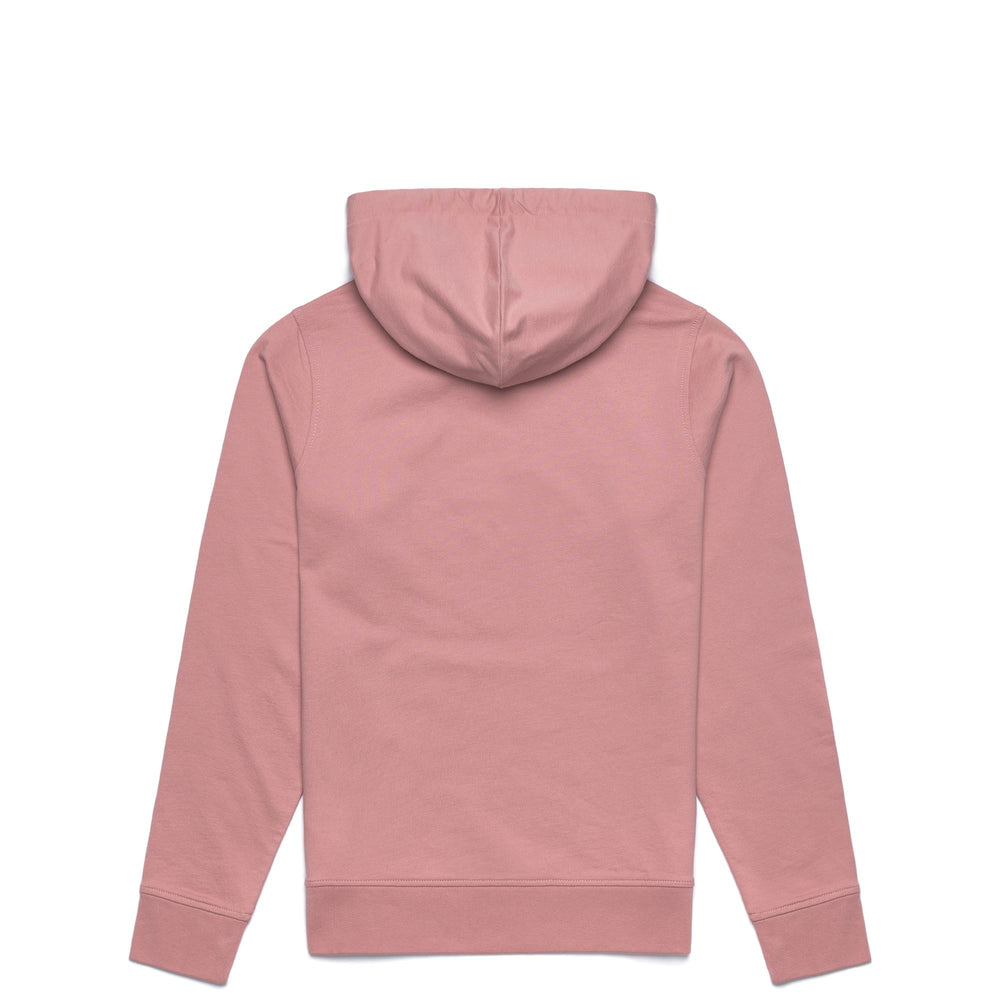 Maglione in pile rosa-rosso da donna con cappuccio e tasca a marsupio 02