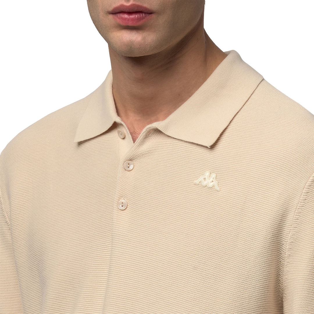 Polo casual in cotone slim fit da uomo beige main