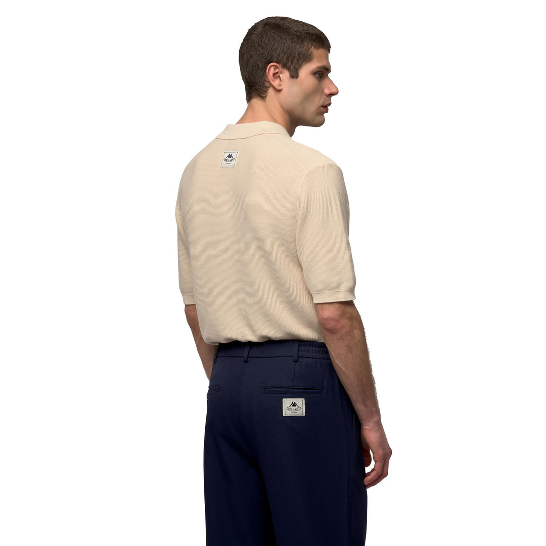 Polo casual in cotone slim fit da uomo beige main