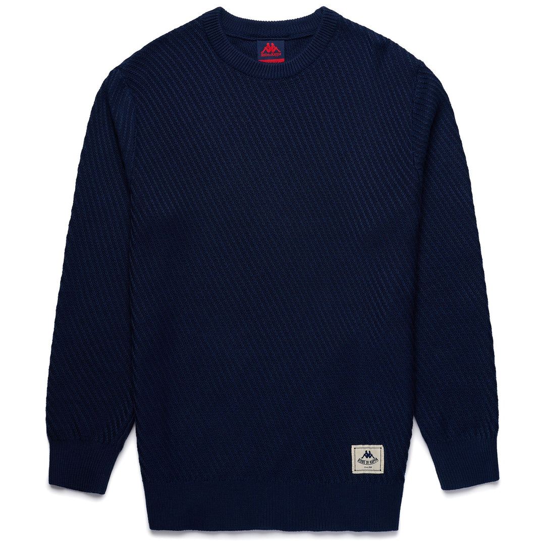 Iris Blue Men's Casual Knit Pullover with Fancy Stitch Design 01