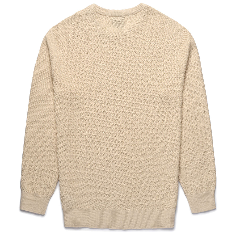 Beige Yellow Men's Casual Cotton Knit Pullover Sweater 02