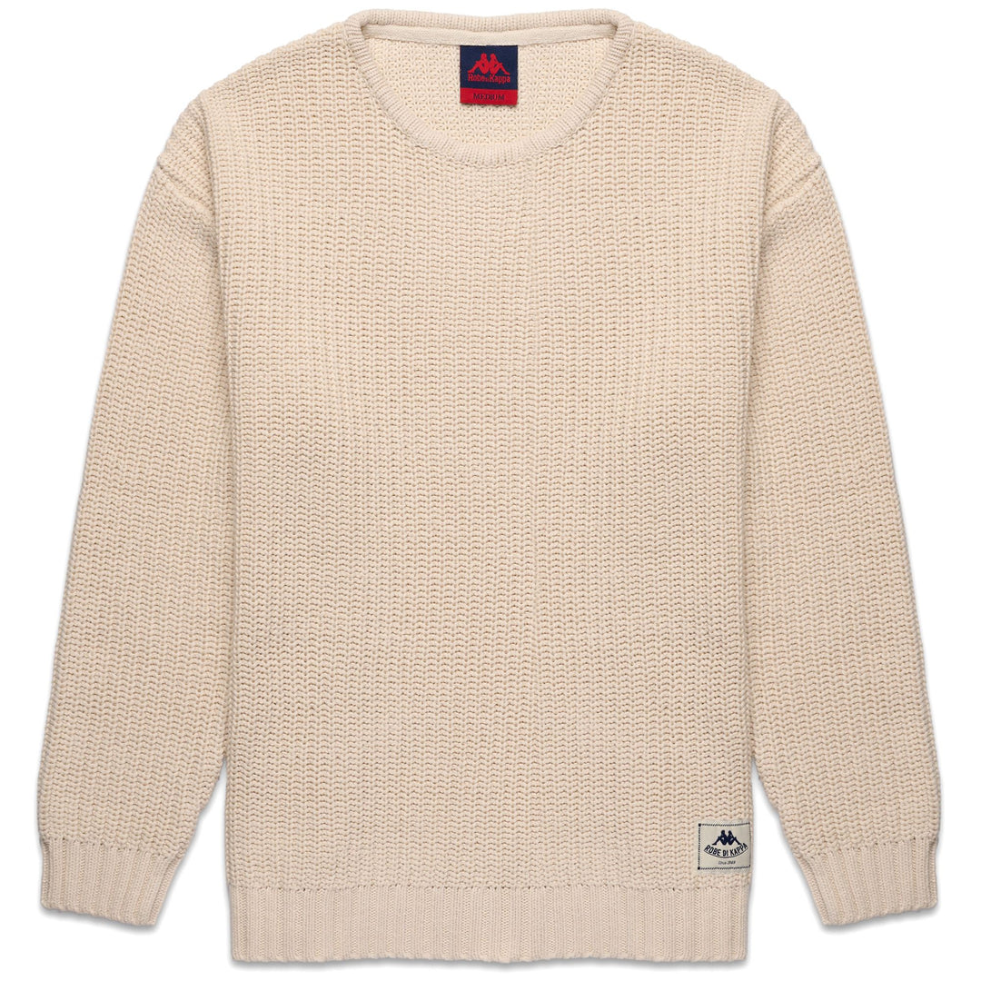 Jersey informal de punto beige para mujer con corte holgado 01