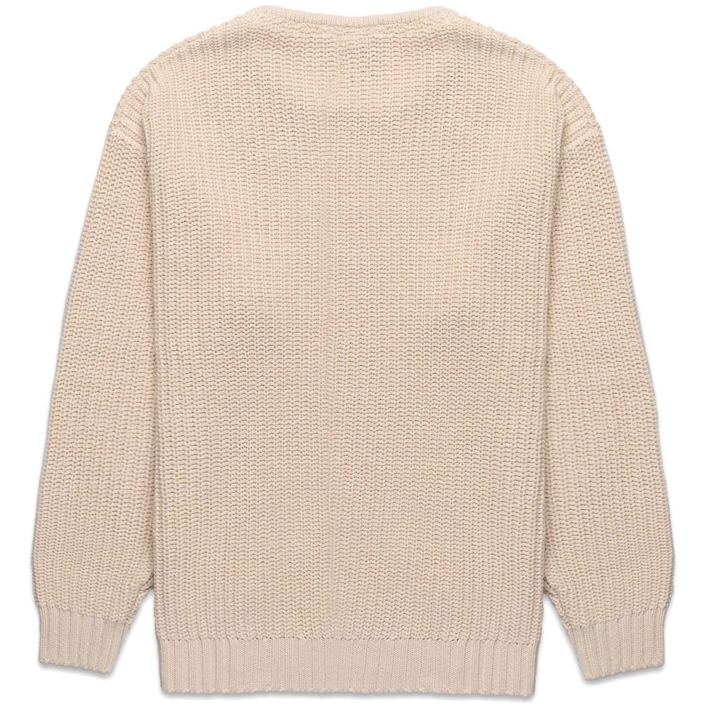 Jersey informal de punto beige para mujer con corte holgado 02