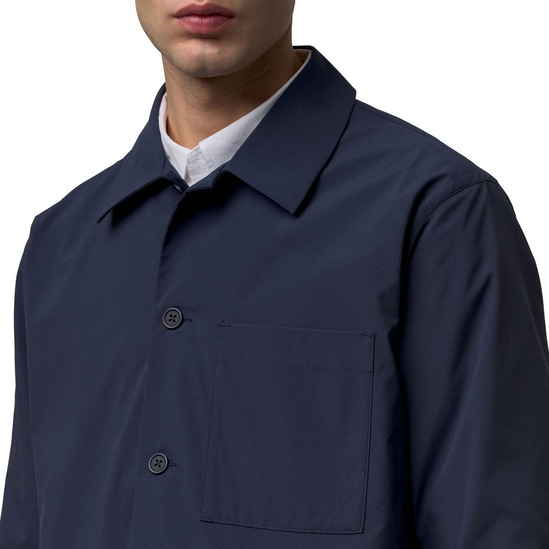Blue Men's Casual Regular Fit Overshirt in Polyester Blend main