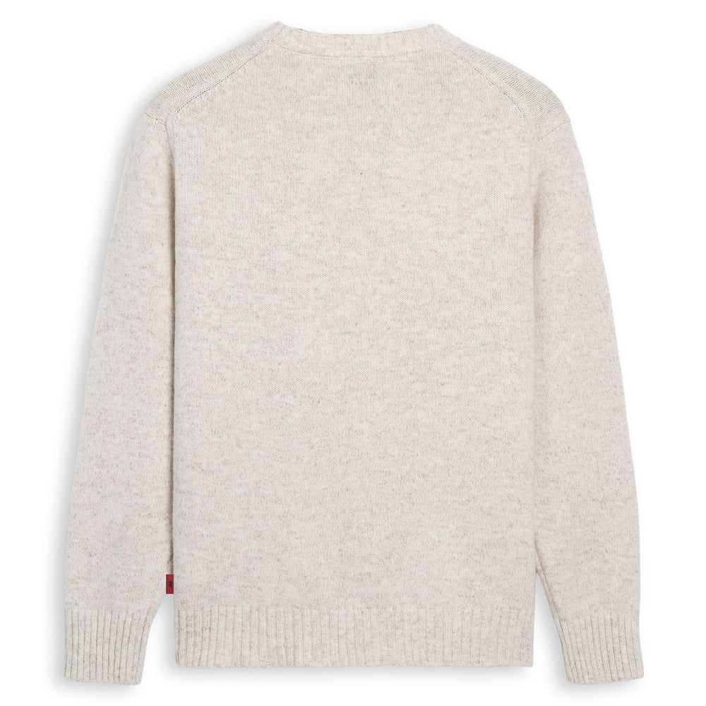 White Men's Regular Fit Wool Pullover 02
