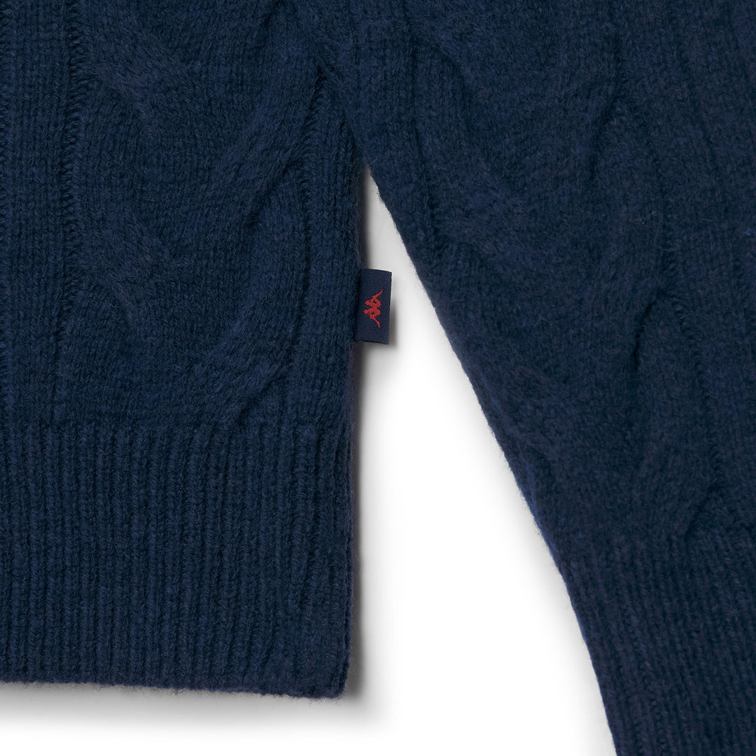 Pull en laine bleu pour homme, coupe classique, avec point Aran main
