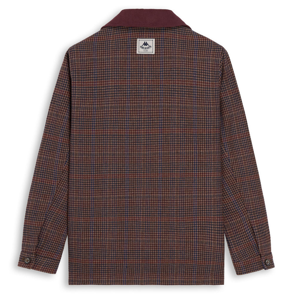 Brown Women's Regular Fit Wool Blend Overshirt with Houndstooth Pattern 02