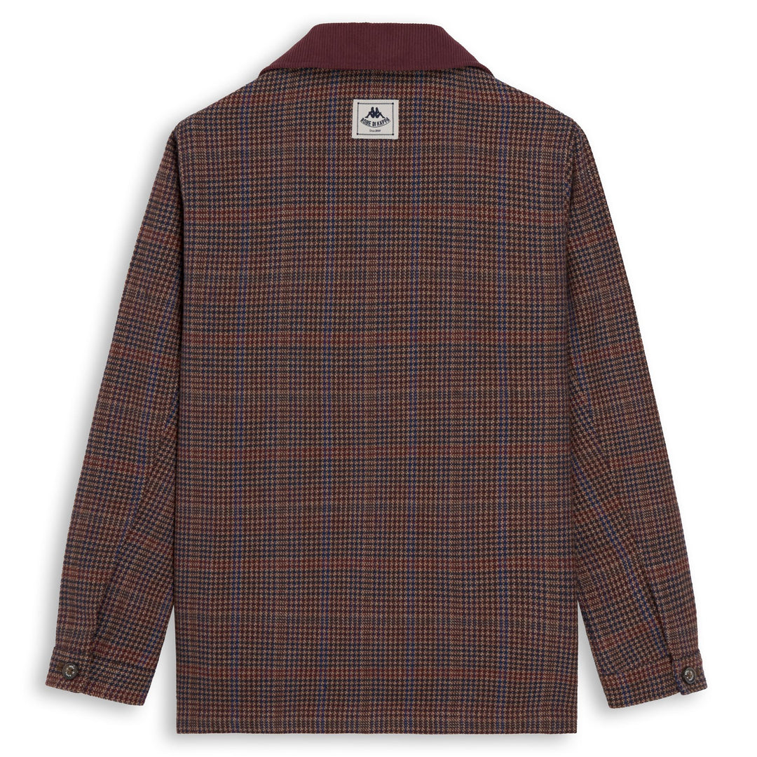 Brown Women's Regular Fit Wool Blend Overshirt with Houndstooth Pattern main