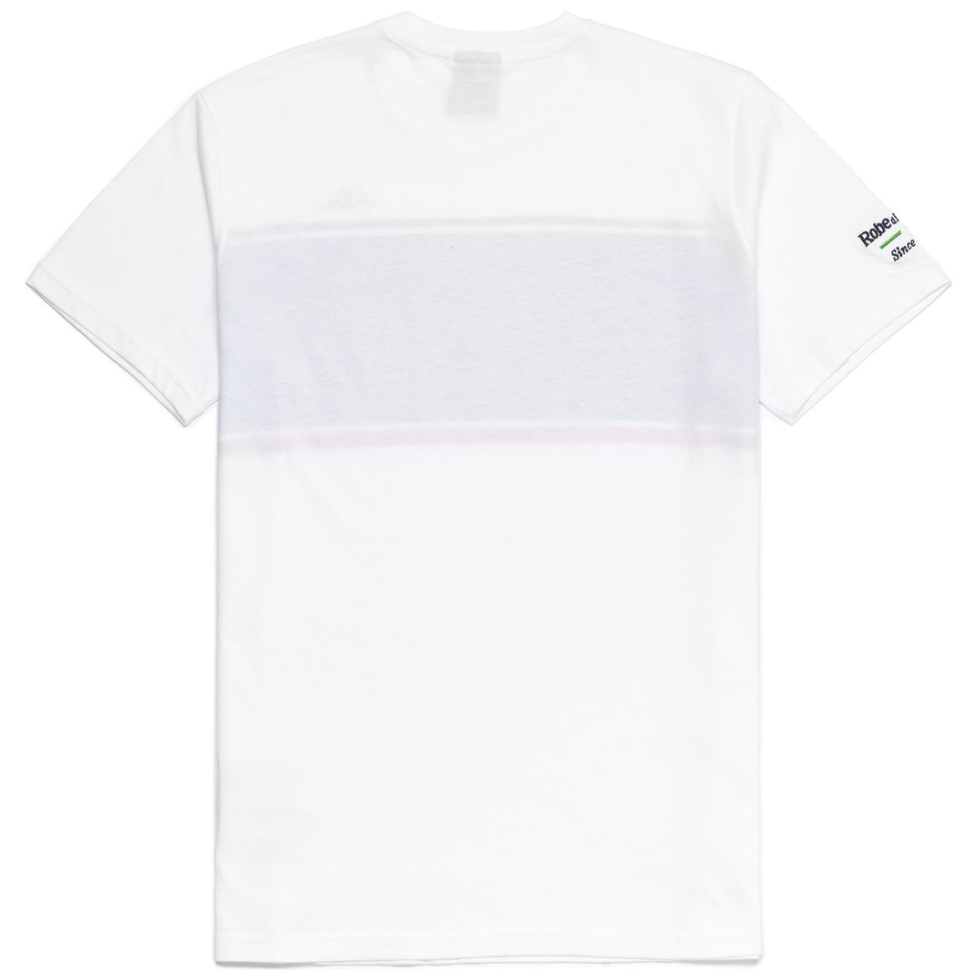 Blue and White Men's Slim Fit Casual T-Shirt with Flocked Lettering main