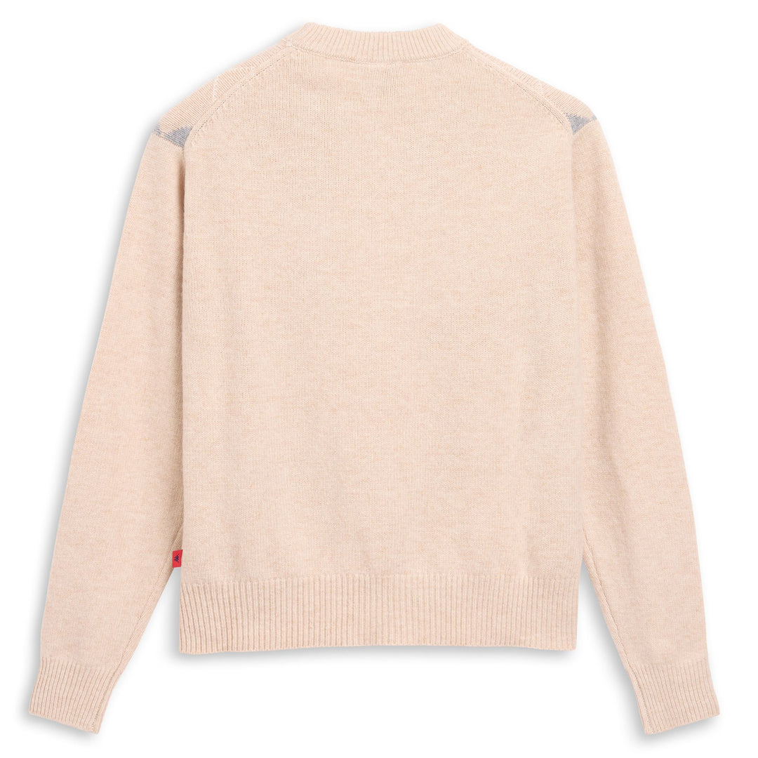 Beige Women's Knitwear Jumper with Rib Borders main