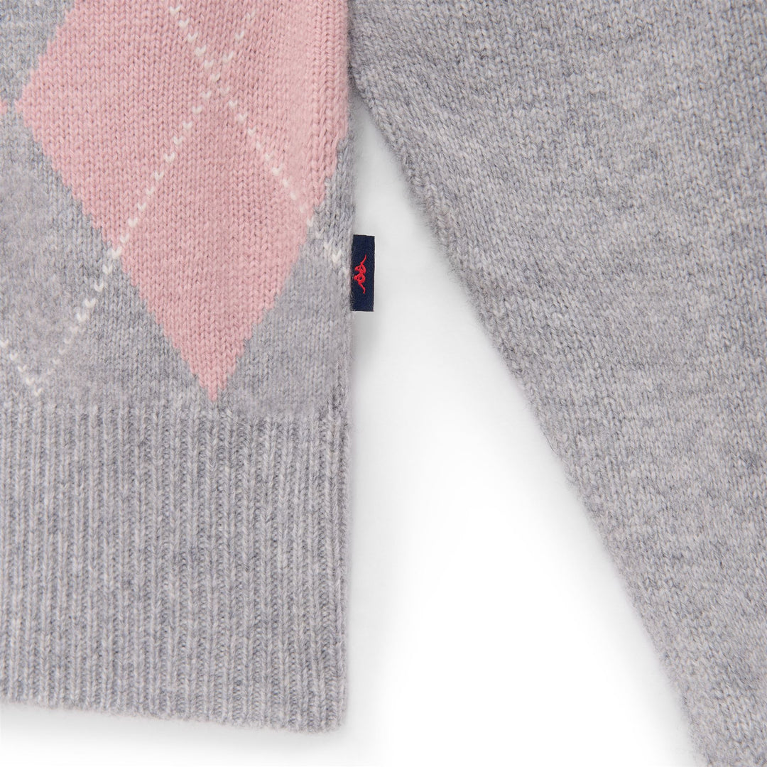 Jersey de punto gris de corte regular para mujer con bordes acanalados main