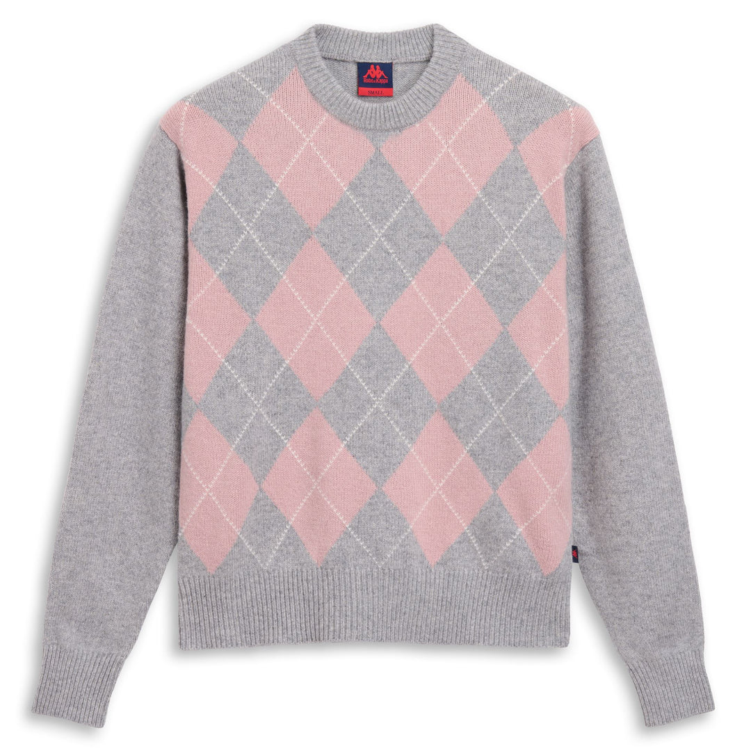 Jersey de punto gris de corte regular para mujer con bordes acanalados main