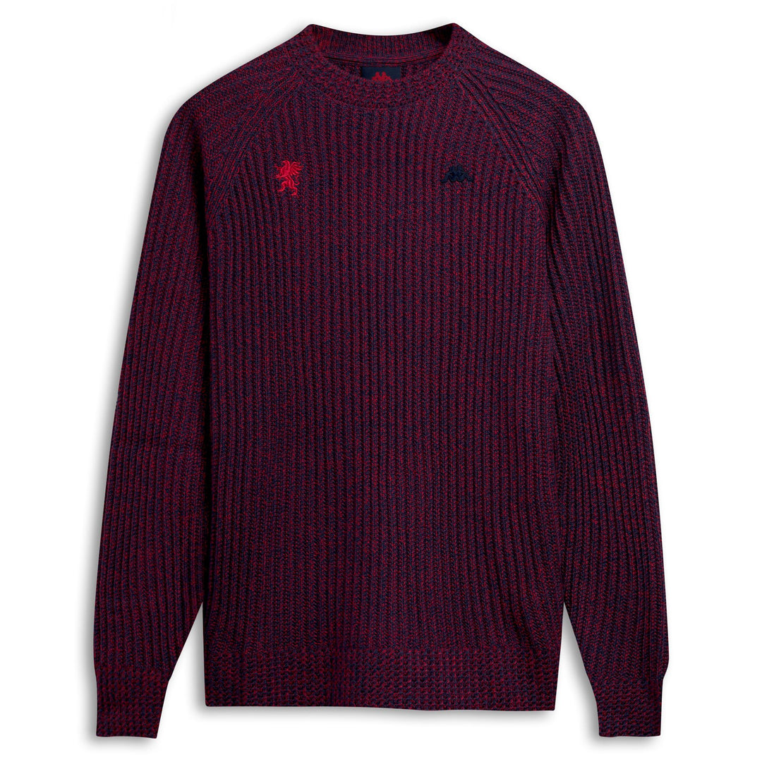 SKOLIO GENOA - KNITWEAR - Pull  Over - Man - BLUE MARINE-RED BLAZE 01