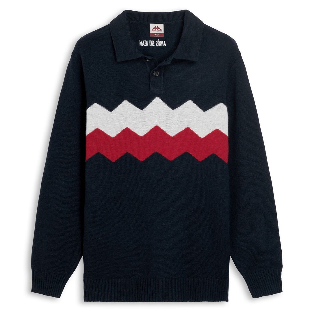 Blue Iris Men's Regular Fit Wool Long Sleeve Polo Shirt 01