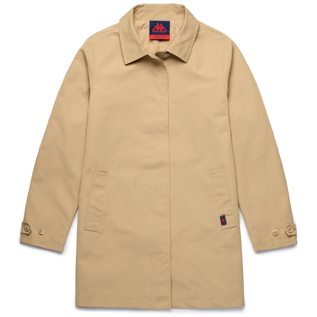 Beige Women's 3/4 Length Classic Jacket with Button Closure 01