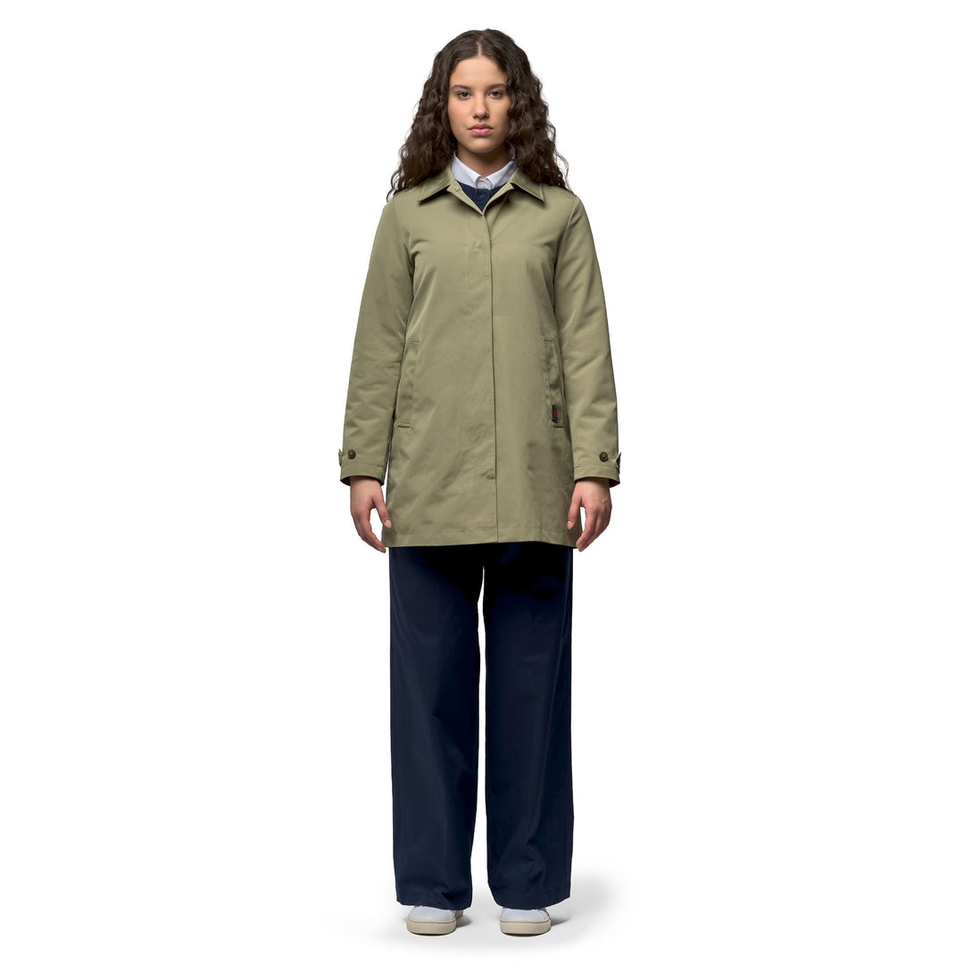 Green Women's Regular Fit 3/4 Length Jacket in Mixed Fabric main