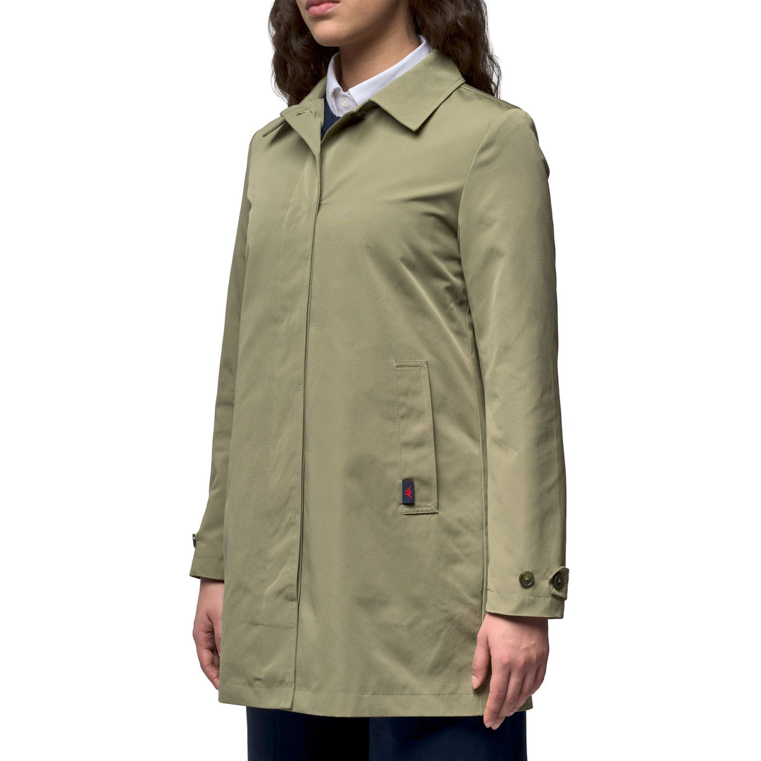 Green Women's Regular Fit 3/4 Length Jacket in Mixed Fabric main