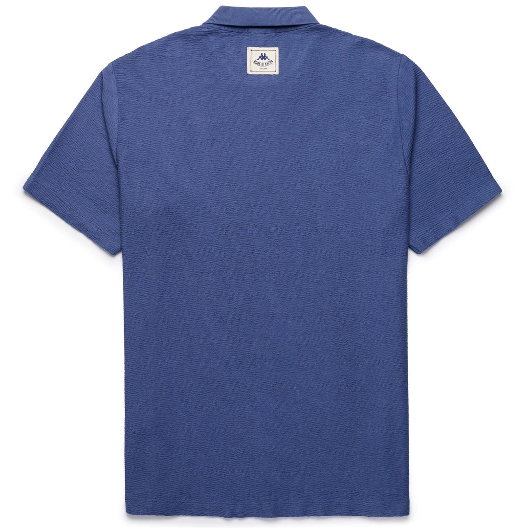Polo en coton bleu pour homme, coupe ajustée et décontractée main