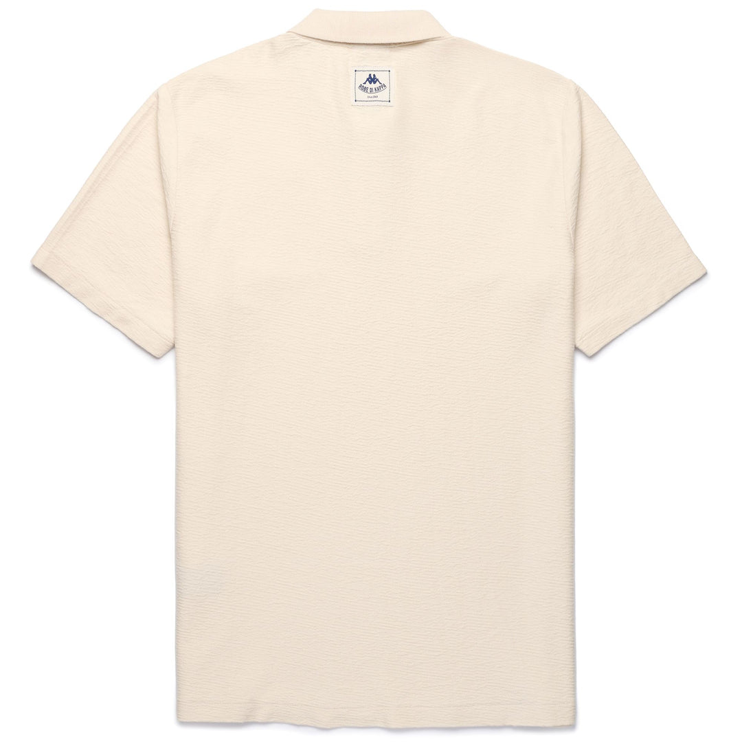 Polo beige ajustado con cuello acanalado para hombre main