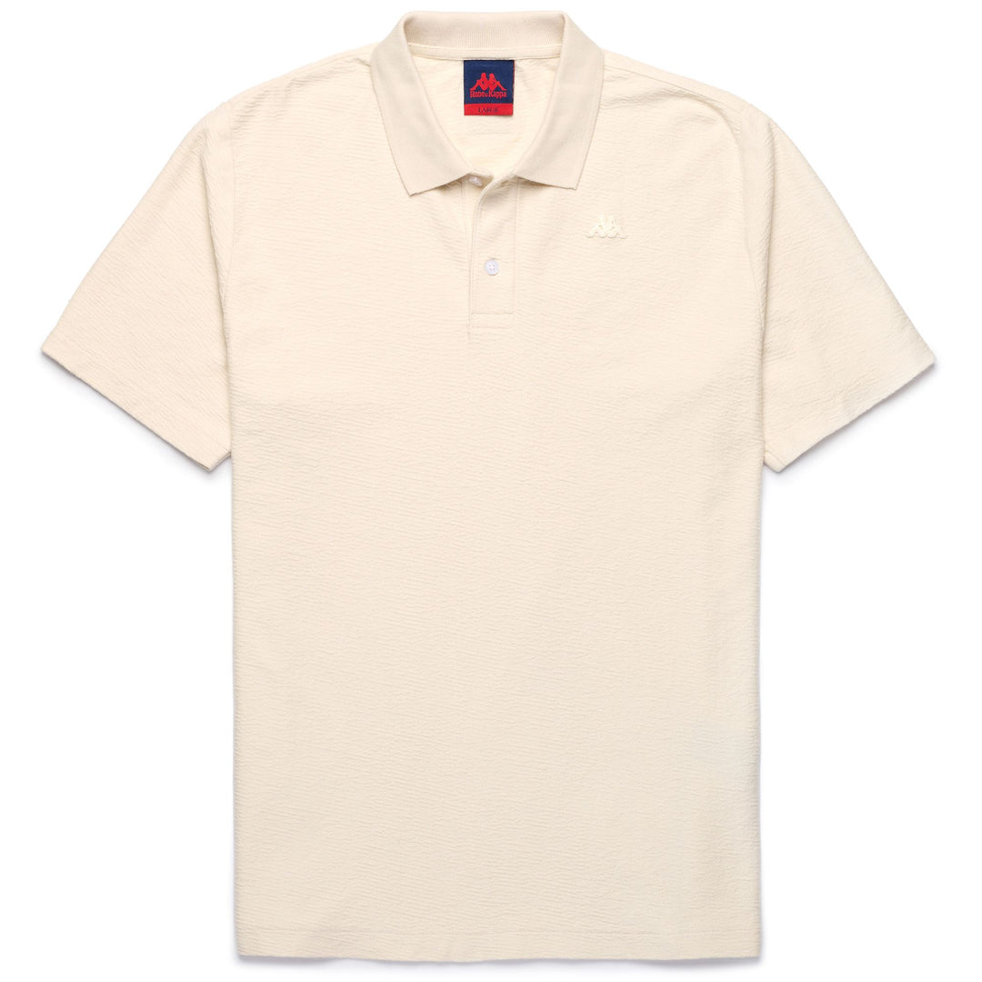 Beige Men's Slim Fit Polo Shirt with Ribbed Collar 01