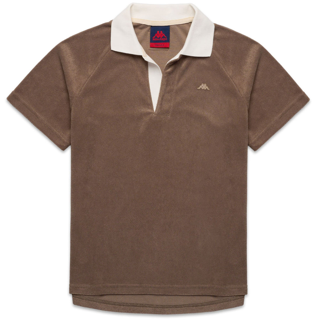 Light Brown Women's Casual Polo Shirt in Towel Fleece 01