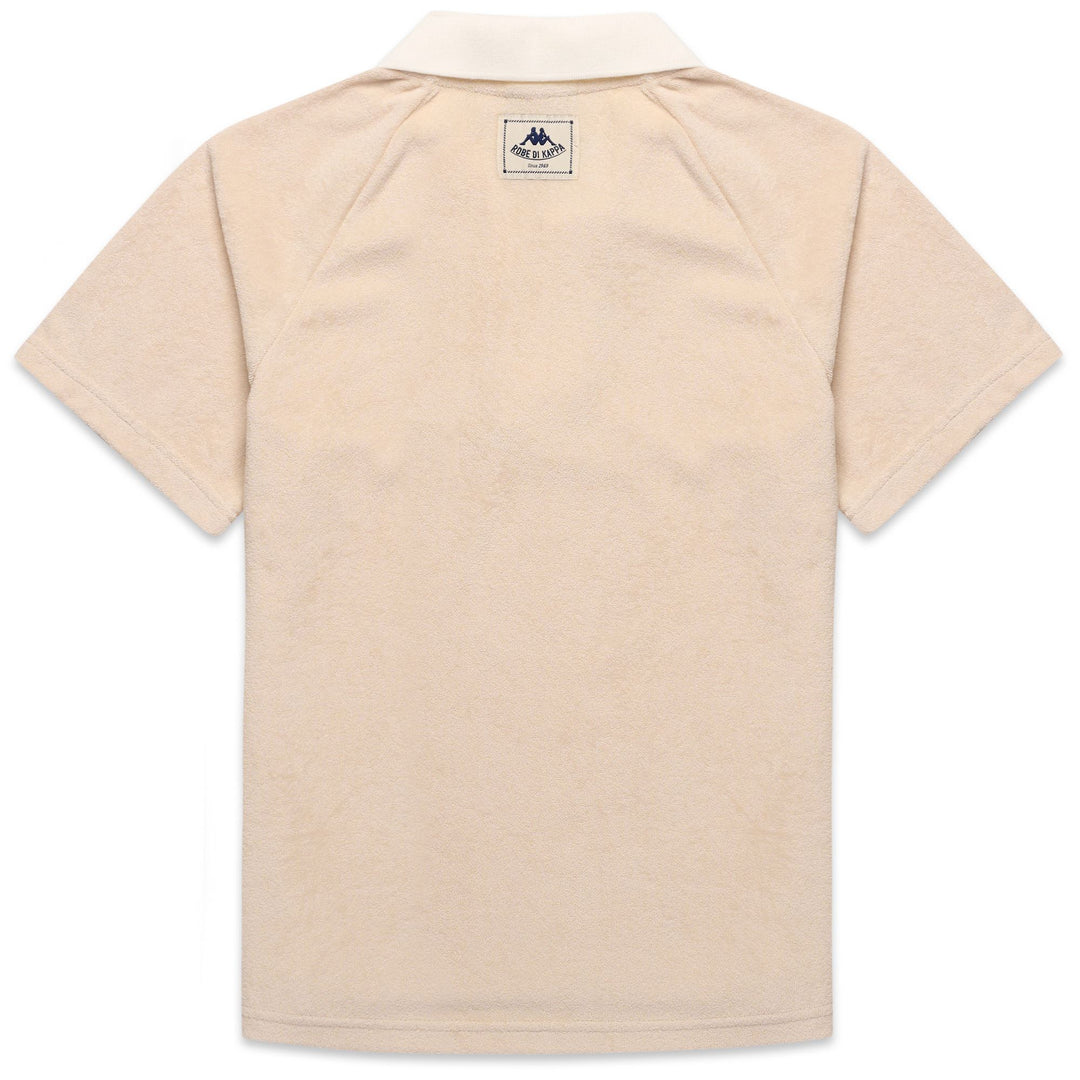 Beige Yellow Women's Casual Polo Shirt in Towel Fleece main