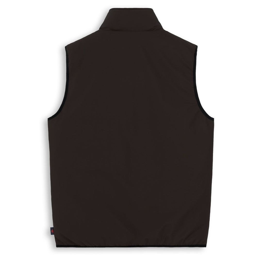 Gilet en nylon extensible marron pour homme, coupe classique main