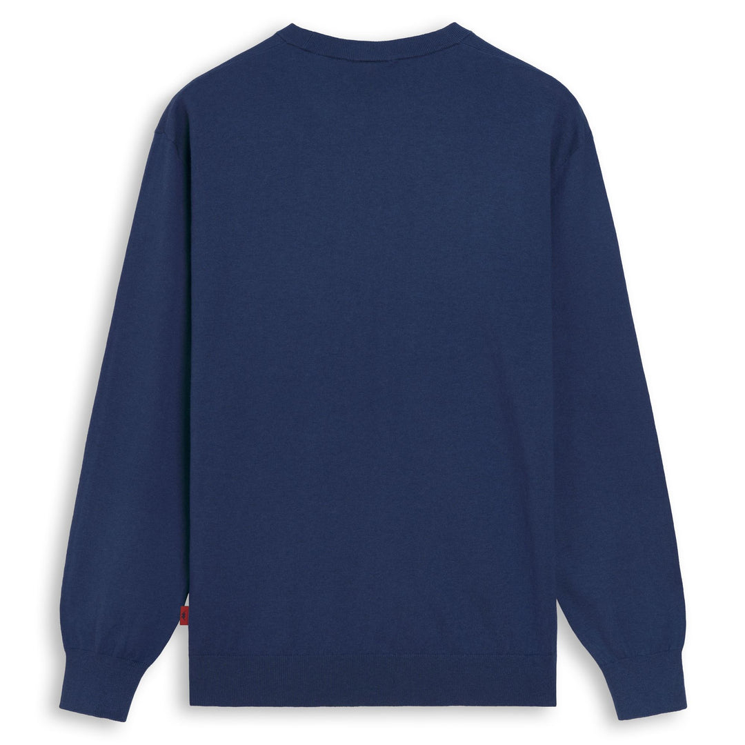 Blue Men's Slim Fit Cashmere Cotton Pullover main