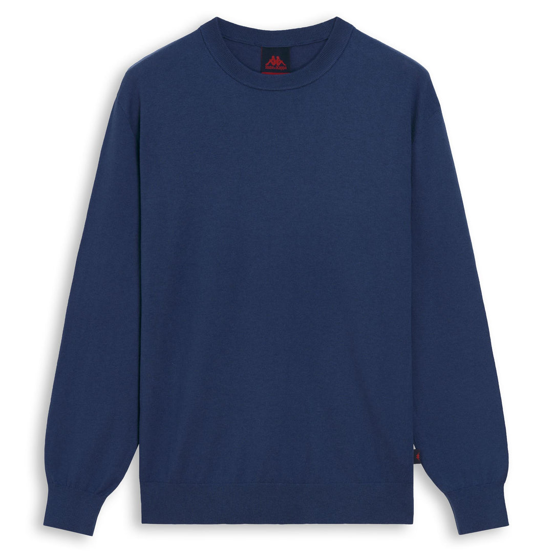 Blue Men's Slim Fit Cashmere Cotton Pullover 01