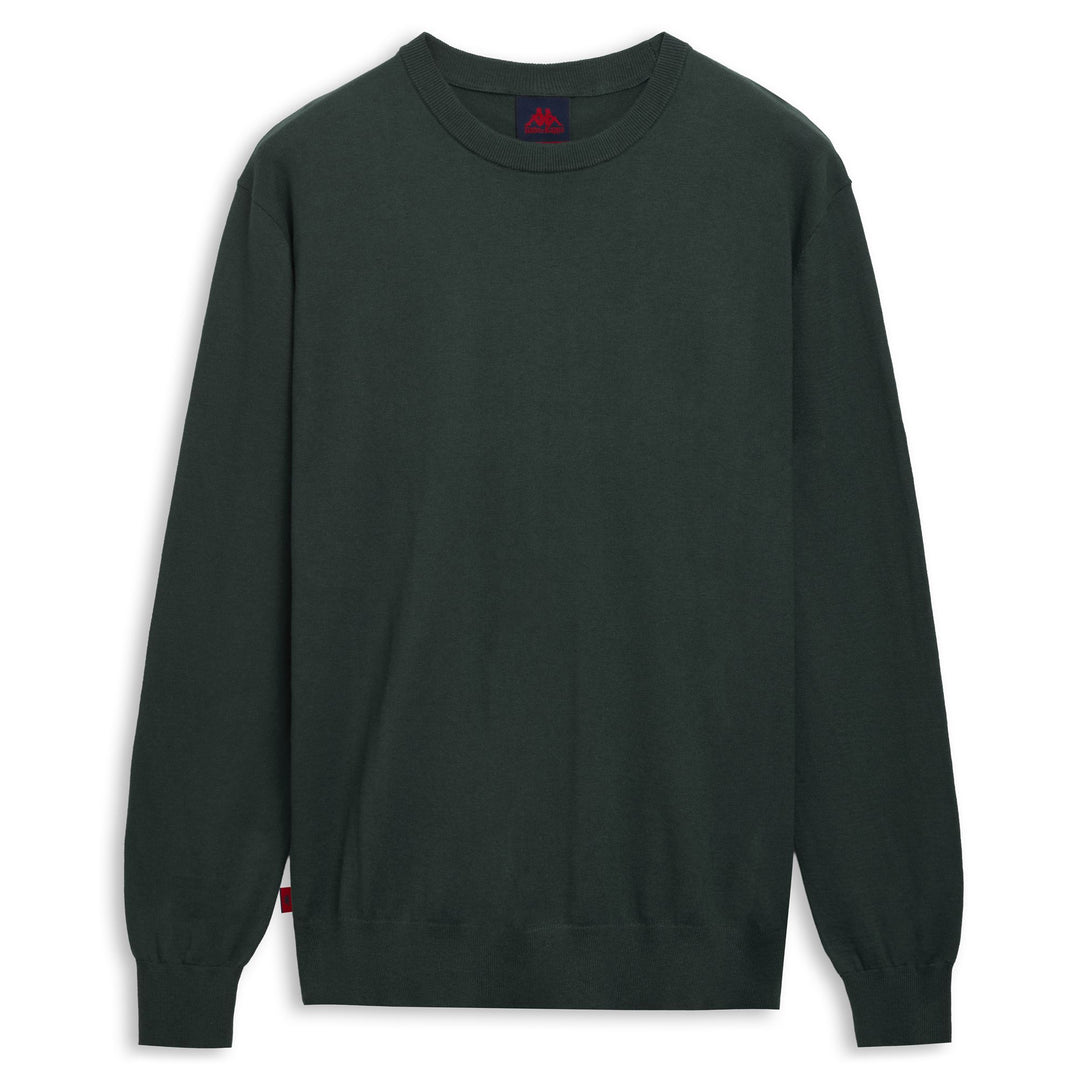 Green Men's Slim Fit Cashmere Cotton Pullover 01
