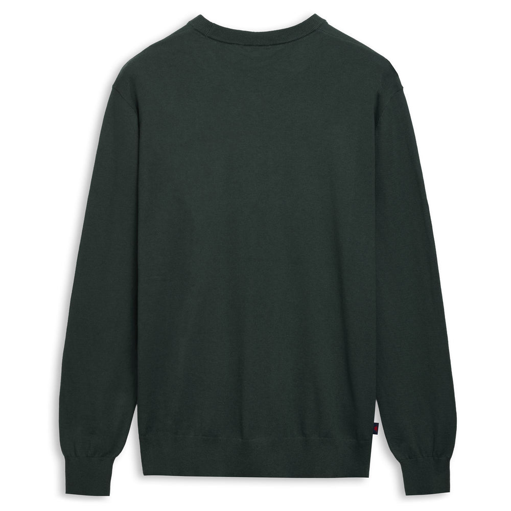 Green Men's Slim Fit Cashmere Cotton Pullover 02