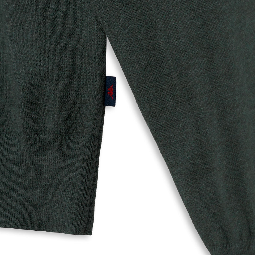 Maglione da uomo verde slim fit in cashmere e cotone main
