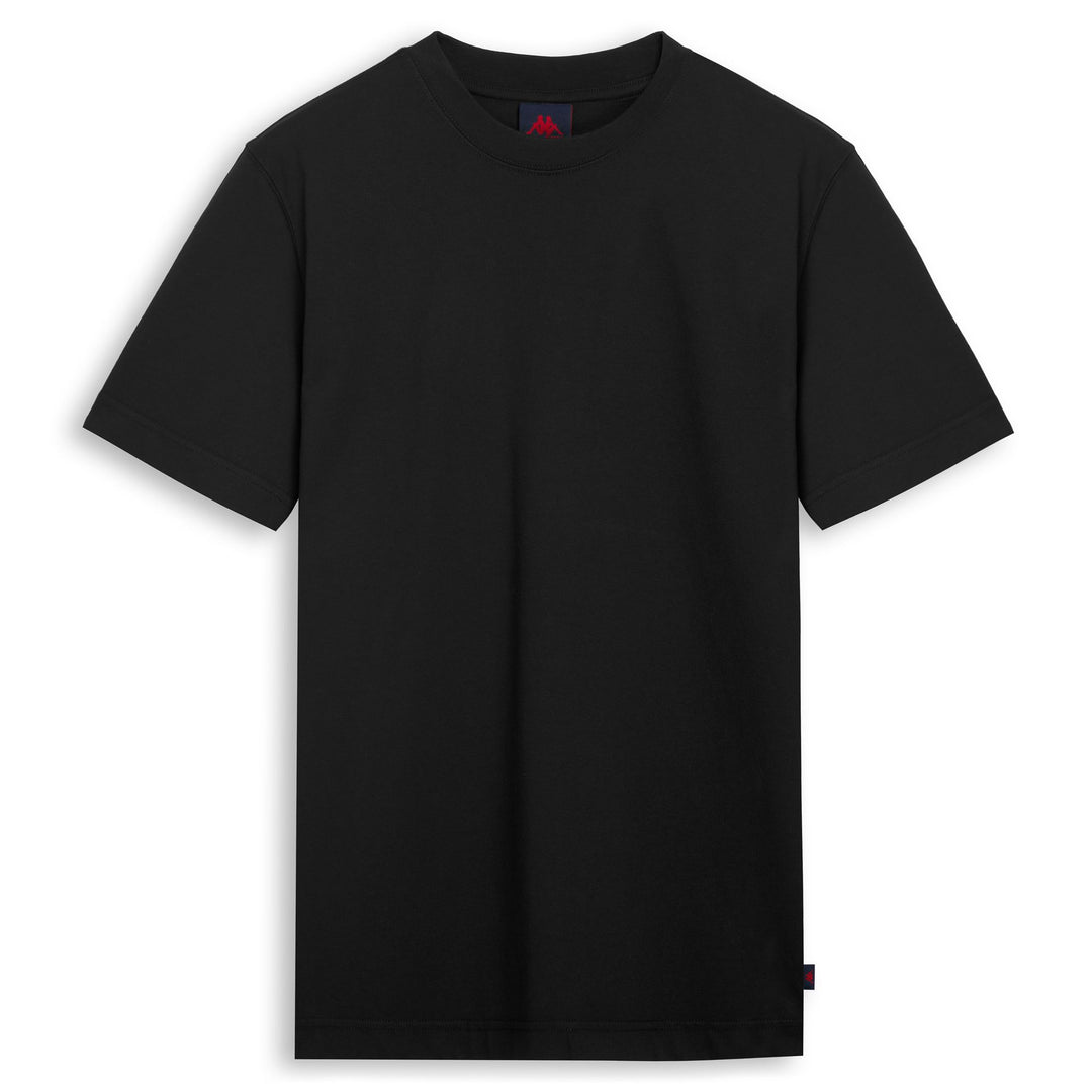 T-shirt da uomo nera in cotone, vestibilità regolare. 01