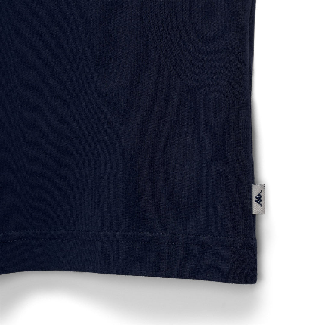 T-shirt bleu homme coupe classique en coton décontracté main